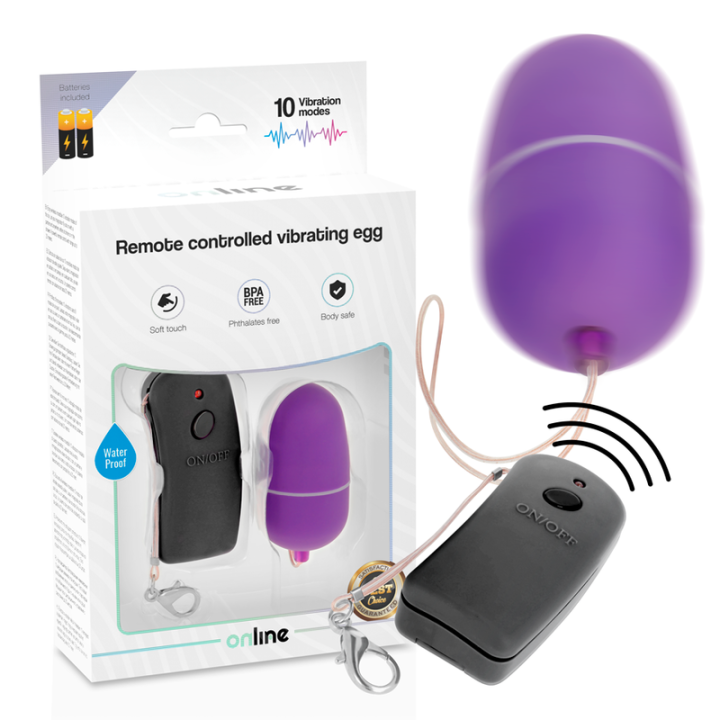 Huevo Vibrador con Mando Control Remoto Lila