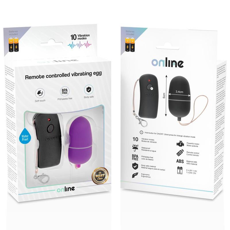 Huevo Vibrador con Mando Control Remoto Lila
