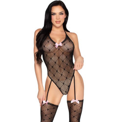 Body 89360 con Liguero y Espalda Abierta Negro