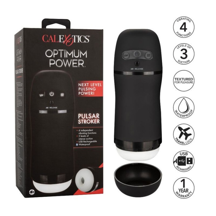 Optimum Power Masturbador con Vibración y Succionador