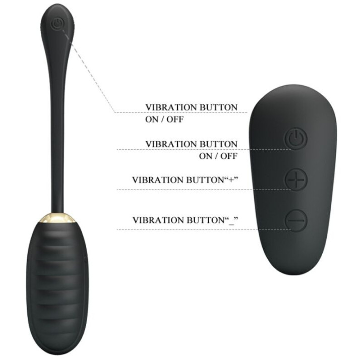 Doreen Huevo Vibrador de Lujo Negro Control Remoto