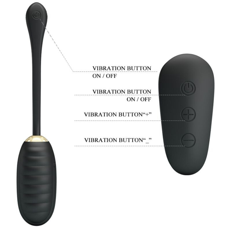 Doreen Huevo Vibrador de Lujo Negro Control Remoto