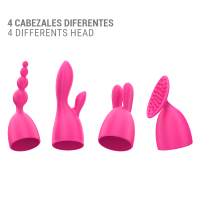 Cher Vibrador con Cabezales Intercambiables