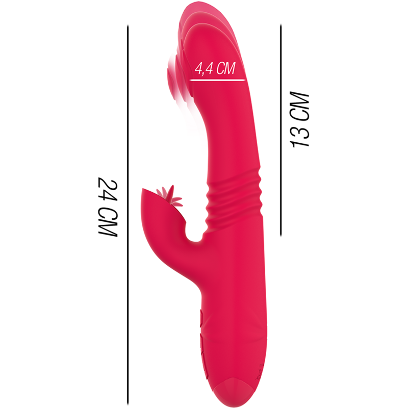 Dua Vibrador Multifuncion con Lengua Rojo