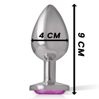 Plug Anal Metal Corazón Rosa Talla L