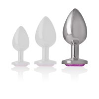 Plug Anal Metal Corazón Rosa Talla L