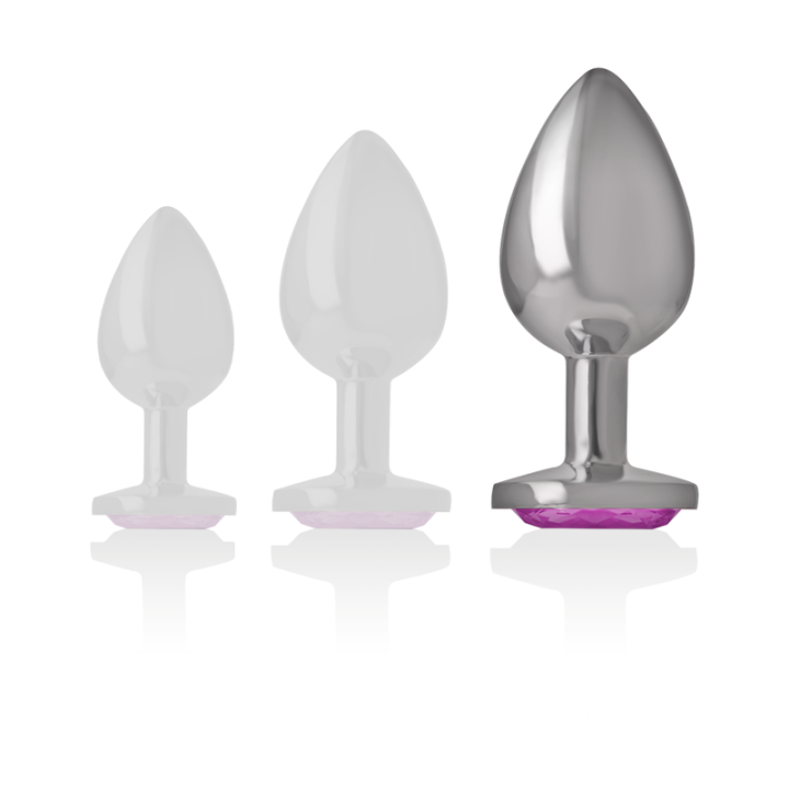 Plug Anal Metal Corazón Rosa Talla L