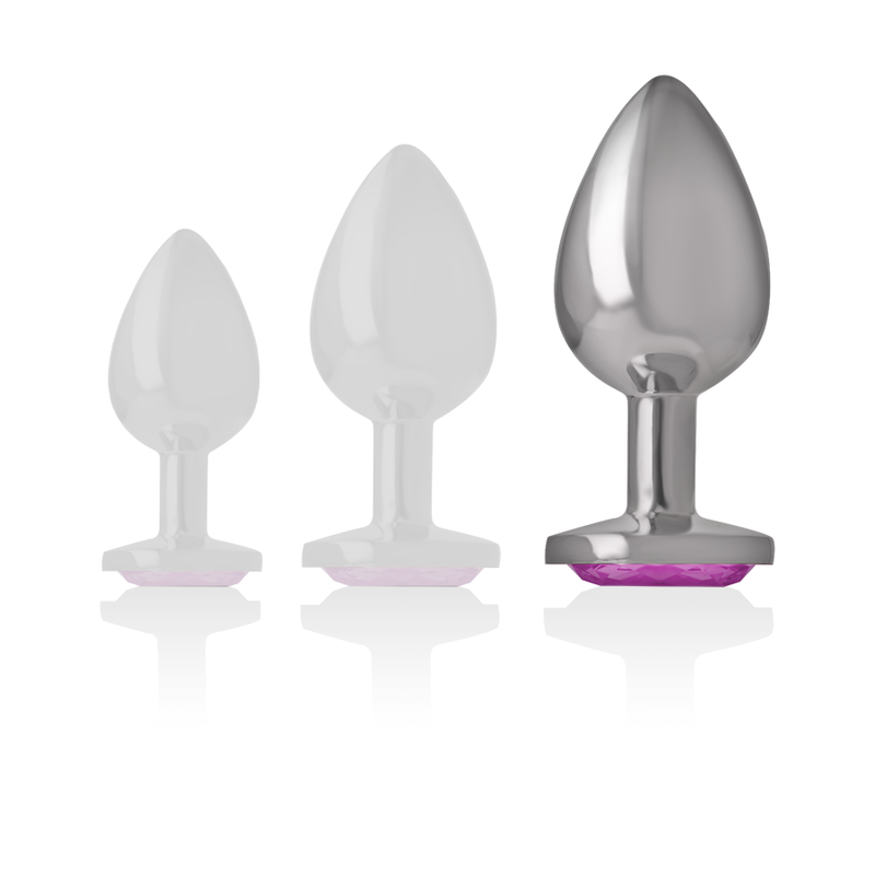Plug Anal Metal Corazón Rosa Talla L