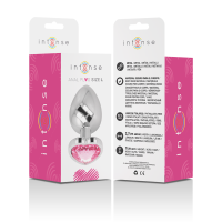 Plug Anal Metal Corazón Rosa Talla L