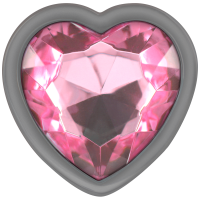 Plug Anal Metal Corazón Rosa Talla L