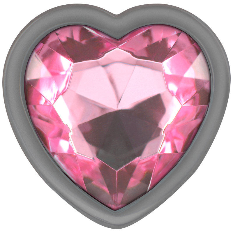 Plug Anal Metal Corazón Rosa Talla L