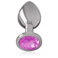 Plug Anal Metálico con Cristal Rosa Talla M