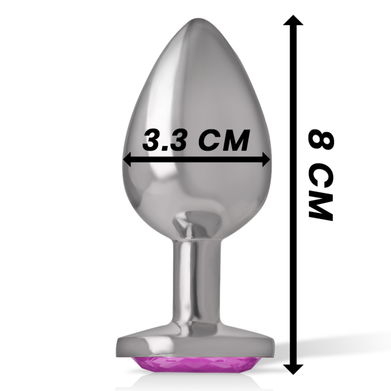 Plug Anal Metálico con Cristal Rosa Talla M