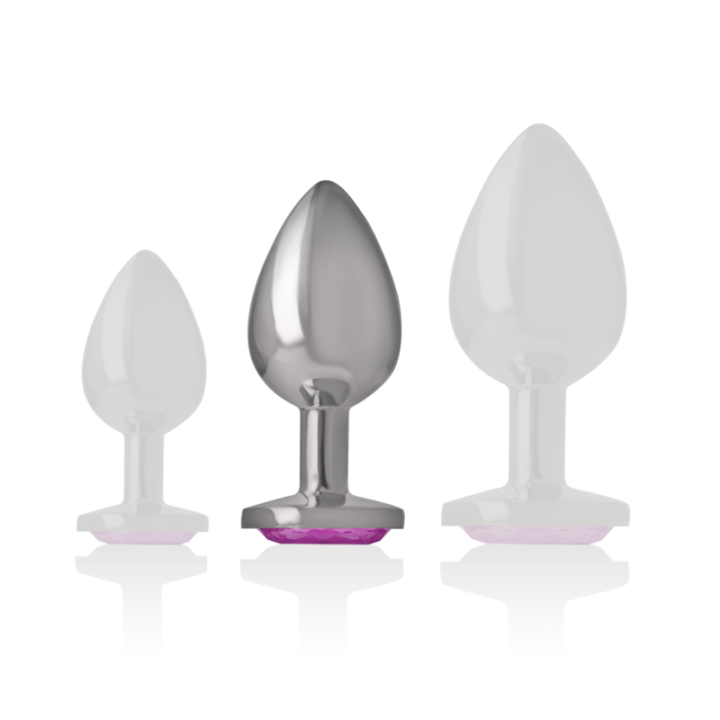 Plug Anal Metálico con Cristal Rosa Talla M