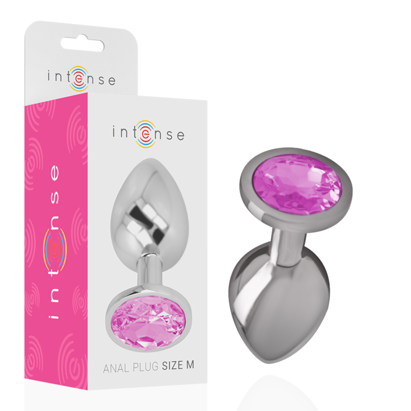 Plug Anal Metálico con Cristal Rosa Talla M