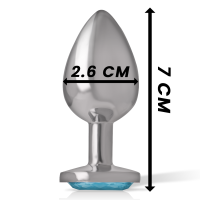 Plug Anal Metálico Corazón Azul Talla S
