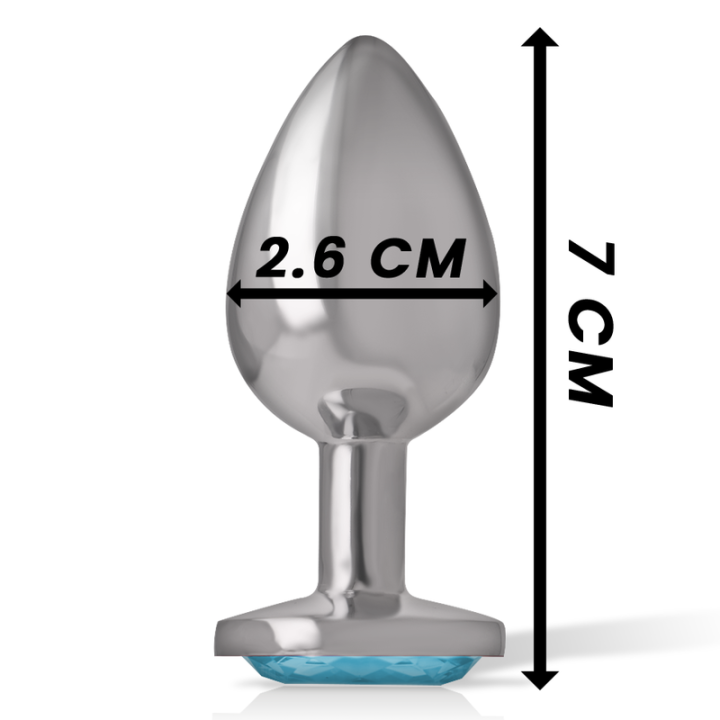 Plug Anal Metálico Corazón Azul Talla S