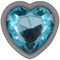 Plug Anal Metálico Corazón Azul Talla S