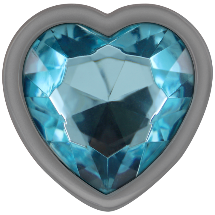 Plug Anal Metálico Corazón Azul Talla S