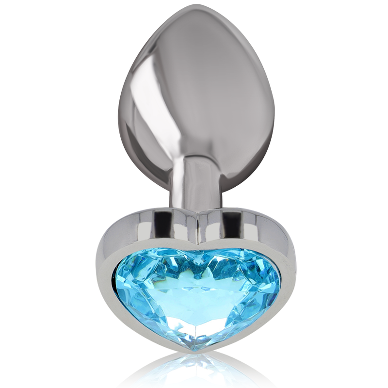Plug Anal Metálico Corazón Azul Talla S