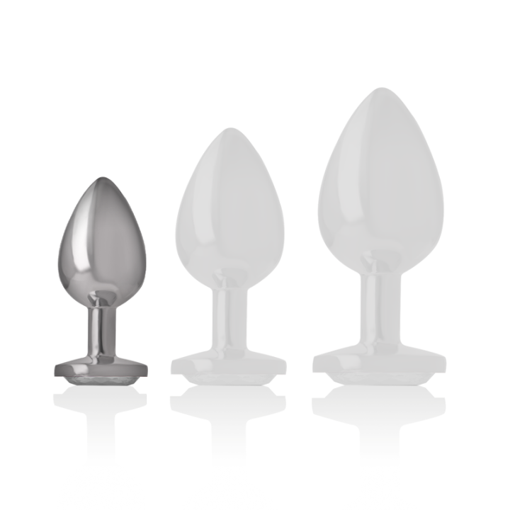 Plug Anal Metálico Corazón Blanco Talla S