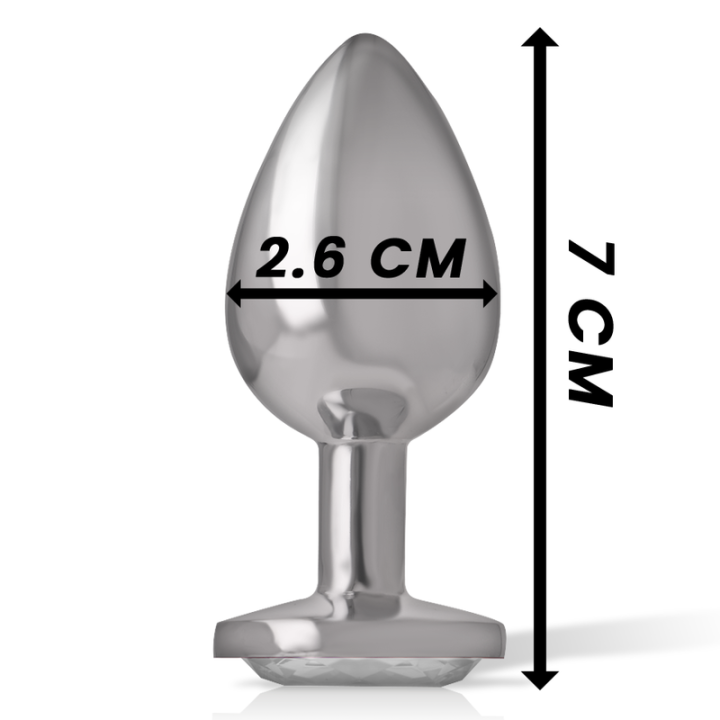 Plug Anal Metálico Corazón Blanco Talla S