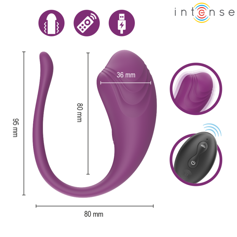 Olivia Huevo Vibrador con Control Remoto Morado