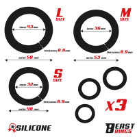 Set de 3 Anillos para el Pene S, M y L