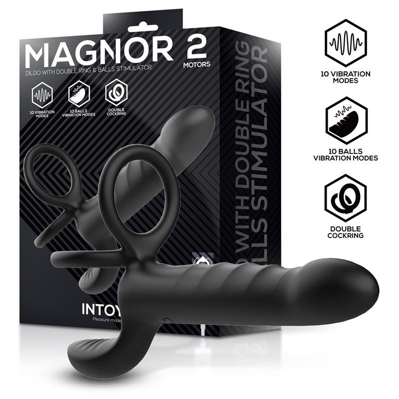 Magnor Dildo con anillo Doble y Estimulador de Testículos