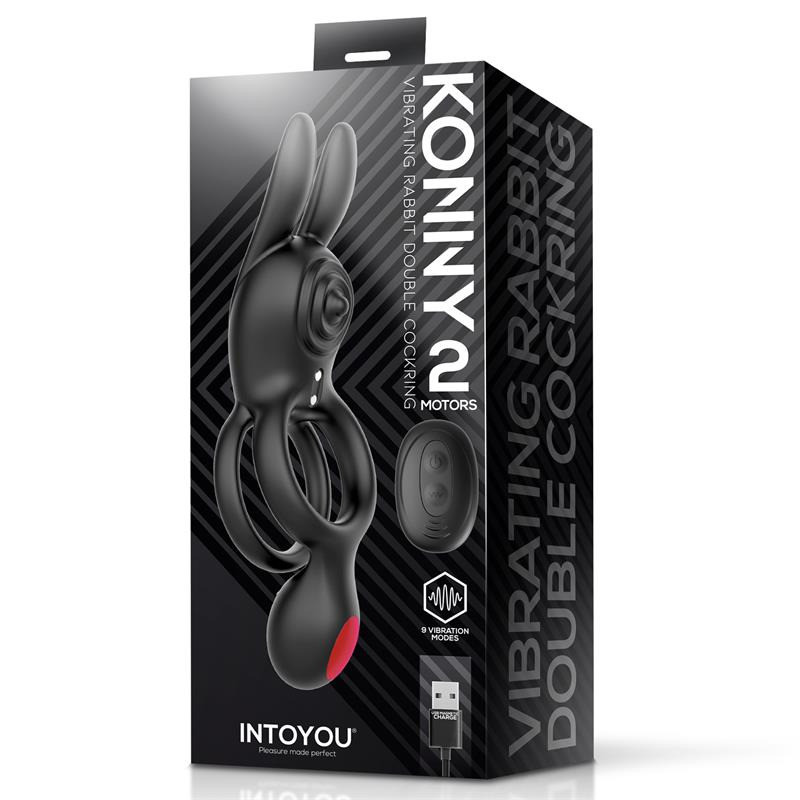 Konny Anillo Vibrador Doble con Conejito y Control Remoto