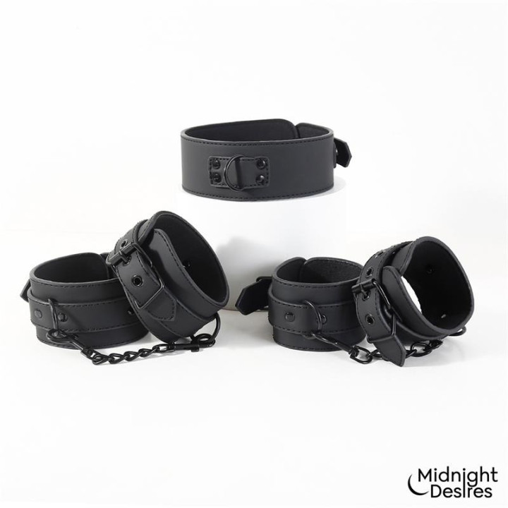 Set de Restricciones con Esposas Collar y Correa