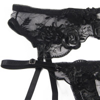 Set de 3 Piezas Estampado Floral Negro