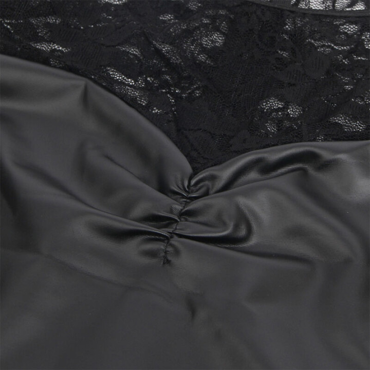 Vestido de Manga Larga con Encaje Negro