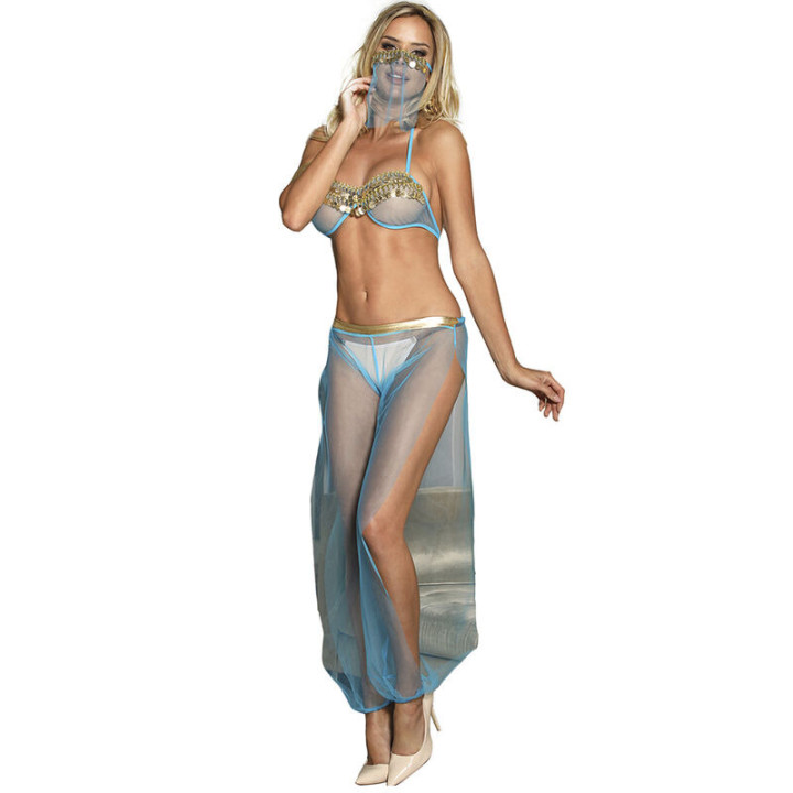 Set de Lenceria India Style Azul