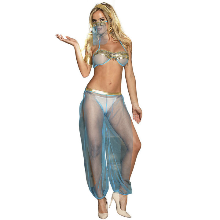 Set de Lenceria India Style Azul