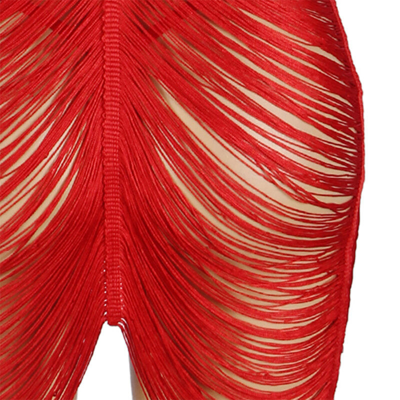 Vestido de Flecos y Tanga Rojo