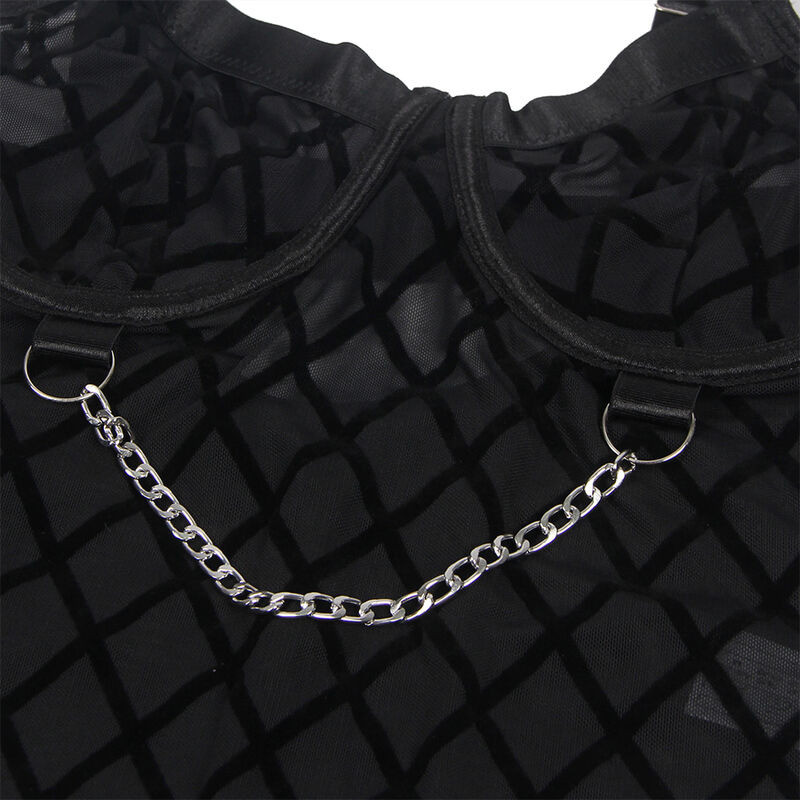 Body con Cadenas y Ligueros Negro