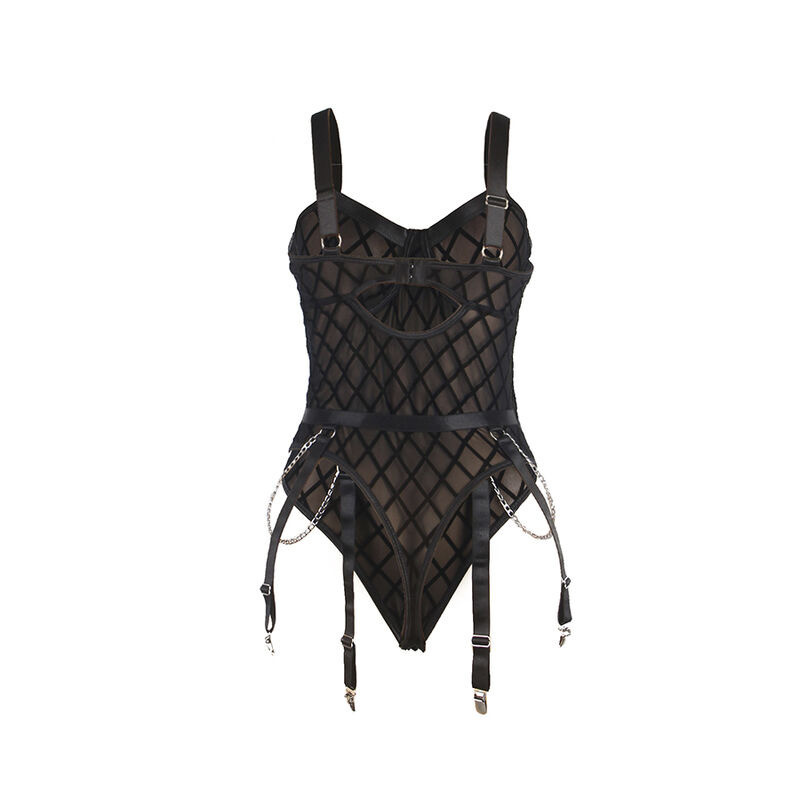 Body con Cadenas y Ligueros Negro