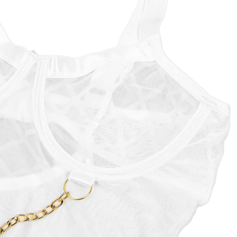 Body con Cadenas y Ligueros Blanco