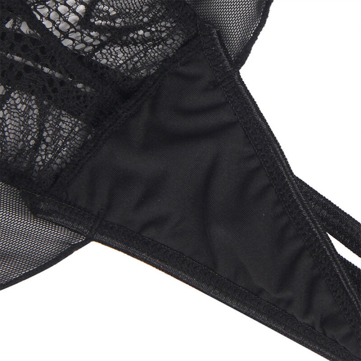 Teddy Cuello Halter Espalda Descubierta Encaje Negro