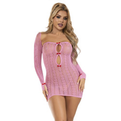 Vestido de Rejilla Rosa TU