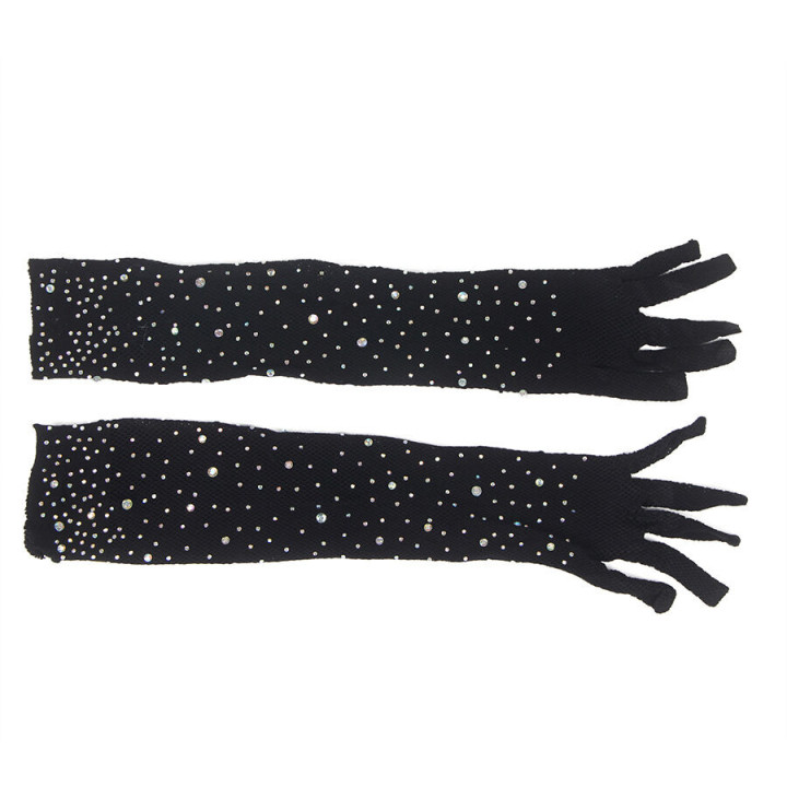 Guantes Transparentes con Brillo Negro