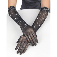 Guantes Transparentes con Brillo Negro