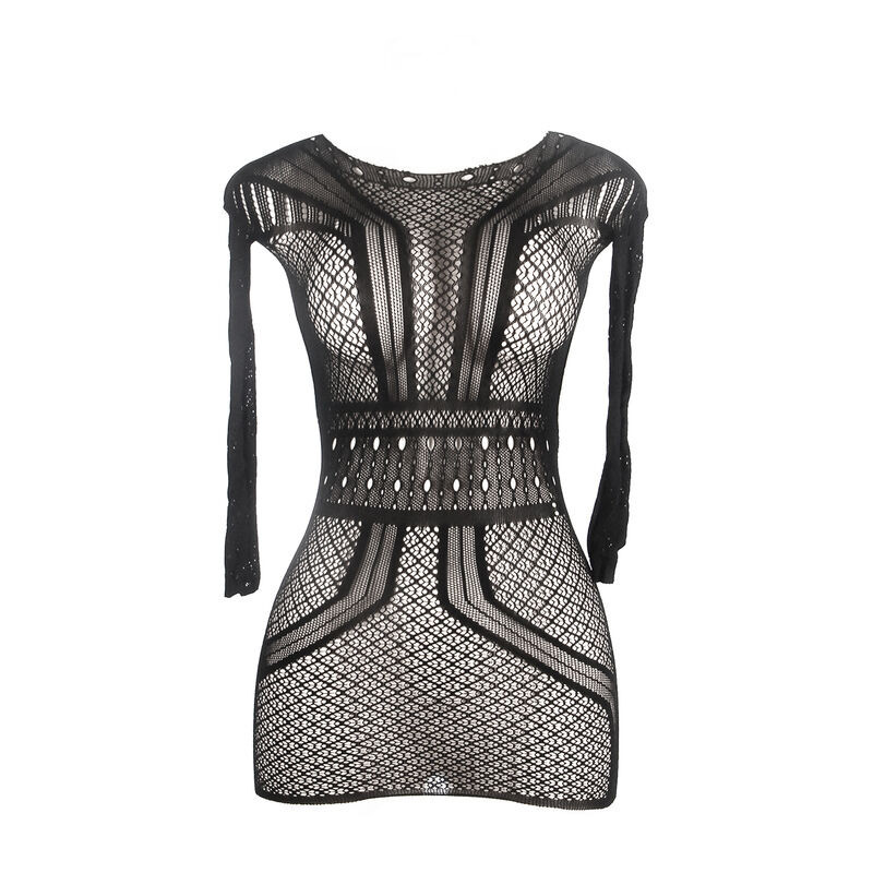 Vestido Rejilla Corto con Espalda Descubierta TU