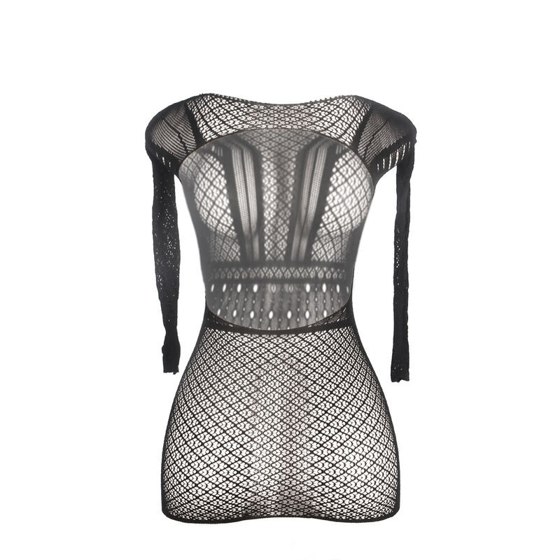 Vestido Rejilla Corto con Espalda Descubierta TU