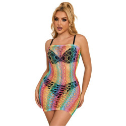 Vestido de Rejilla Arcoíris TU