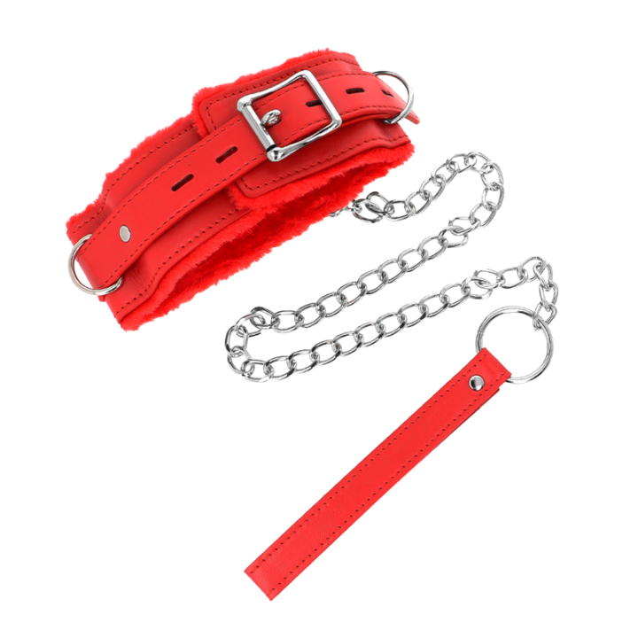 Collar con Correa con Restricciones Rojo