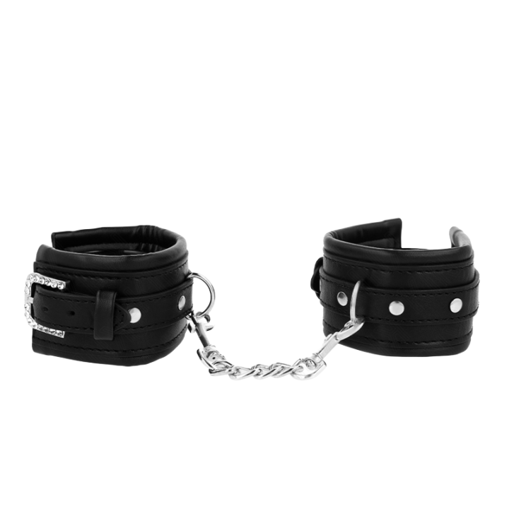 Muñequeras con Hebillas de Diamantes Negro