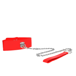 Collar con Correa Ancho Rojo
