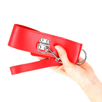 Collar con Correa Ancho Rojo